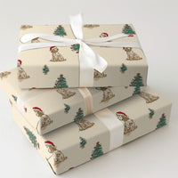 Christmas Dog Wrapping Paper, Cocker Spaniel Wrapping Paper, Santa Hat Puppy Gift Wrap, Holiday Dog Wrapping Paper, Pet Lover Gift Wrap