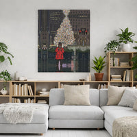Edgy Winter Cityscape Canvas Print, NYC Christmas Canvas Wall Art, New York City Holiday Canvas Art, Urban Winter Decor Art Lover Present