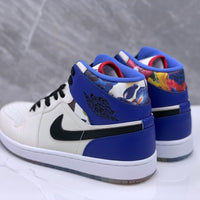 Mid Top Sneakers, White Purple Colorway, Lace Up Design, Casual Gift for Sneaker Fans