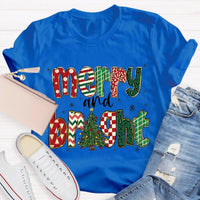 Retro Holiday Graphic Tee, Merry and Bright Christmas Tree Teacher T-Shirt, Festive Teacher Shirt, Xmas Educator Present Top