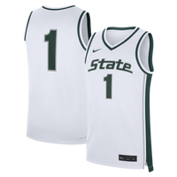 White Michigan State Spartans #1 Alternate Replica Basketball Jersey