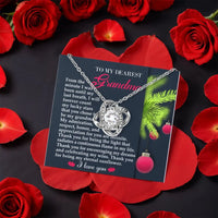 Grandmother Knot Pendant Necklace, Grandma Love Knot Necklace, Rose Gift Box Jewelry, CZ Crystal Necklace, Christmas Holiday Present for Nana