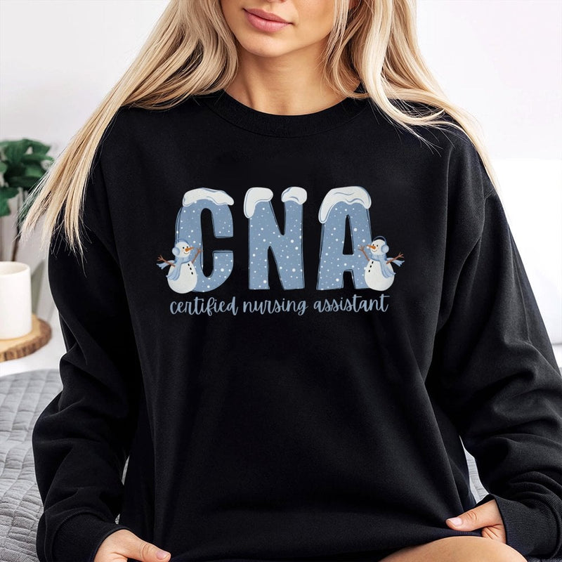 Snowman Nursing Assistant Sweatshirt, CNA Christmas Sweatshirt, Adorable Nurse Holiday Sweatshirt, Winter Certified Nursing Crewneck, RN Present