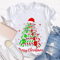 Festive Merry Tree Graphic Tee, Christmas Candy Tree T-Shirt, Holiday Candy Cane Christmas Shirt, Adorable Winter Apparel, Christmas Present