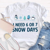 Humorous Winter Holiday Graphic Tee, Snow Days Snowflake Christmas Tree Shirt, Comfy Snow Lover T-Shirt, Winter Break Teacher Present