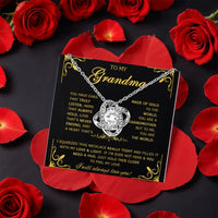 CZ Crystal Love Knot Pendant, Grandma Love Knot Necklace, Grandmother Message Card Present, Christmas Present for Grandma, Love Knot Jewelry