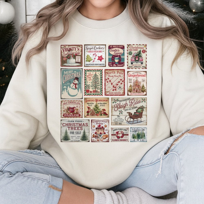 Retro Holiday Stamp Sweatshirt, Vintage Christmas Stamp Sweatshirt, Nostalgic Christmas Crewneck, Comfy Winter Sweatshirt, Festive Xmas Present
