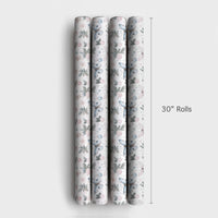 Pine Branch Holiday Gift Wrap, Pastel Butterfly Christmas Wrapping Paper, Whimsical Butterfly Wrapping Paper, Winter Ornament Present Paper