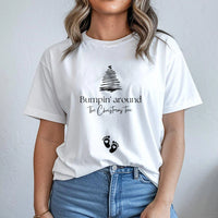 Humorous Holiday Pregnancy Announcement Shirt, Bumpin Around the Christmas Tree T-Shirt, Expecting Mom Xmas Tee, Adorable Baby Reveal Shirt