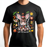 Adorable Christmas Donkey Graphic Tee, Mi Burrito Sabanero T-Shirt, Latino Holiday Shirt, Spanish Xmas Shirt, Family Holiday Present