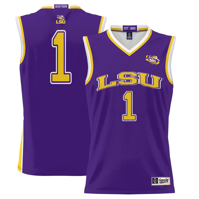 #1 LSU Tigers Lightweight Basketball Jersey - Purple