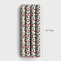 Festive Holiday Baubles Gift Wrap, Ikat Ornaments Christmas Wrapping Paper, Colorful Geometric Xmas Wrapping Paper, Modern Present Packaging