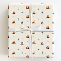 Holy Family Holiday Gift Wrap, Nativity Christmas Wrapping Paper, Watercolor Manger Wrapping Paper, Religious Christian Gift Wrapping Paper