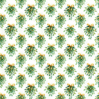 Botanical Gold Bow Gift Wrap Paper, Mistletoe Christmas Wrapping Paper, Elegant Holiday Wrapping Paper Roll, Xmas Present Gift Wrap