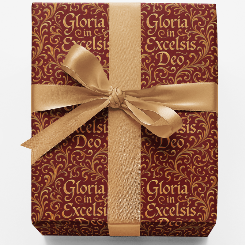 Vintage Religious Christmas Gift Wrap, Gloria in Excelsis Deo Wrapping Paper, Christian Hymn Wrapping Paper Roll, Nativity Holiday Paper