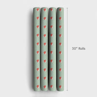 Sage Green Snow Gift Wrap, Santa Hat Christmas Wrapping Paper, Adorable Holiday Present Paper, Winter Santa Wrapping Paper, Xmas Gift Wrap Roll