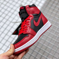 High Top Sneakers, Red Black Colorway, Lace Up Design, Casual Gift for Sneaker Fans