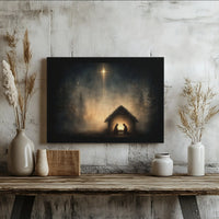 Star of Bethlehem Canvas Print, Nativity Scene Canvas Wall Art, Holy Night Christian Wall Decor, Religious Christmas Canvas, Holiday Decor