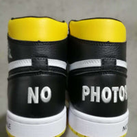 Sneakers, Black Yellow Colorway, Lace Up Design, Casual Gift for Sneaker Fans