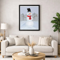 Whimsical Winter Forest Canvas, Snowman Wall Art Print, Holiday Snowman Canvas Wall Art, Christmas Season Wall Decor, Winter Present