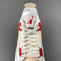 Low Top Sneakers, Beige Red Colorway, Lace Up Design, Casual Gift for Sneaker Fans