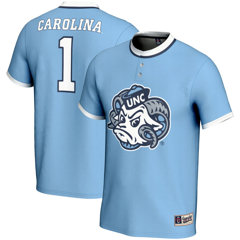 #1 North Carolina Tar Heels Lightweight Softball Jersey - Carolina Blue