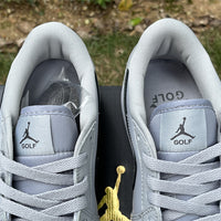Low Top Golf Shoes, White Gray Colorway, Lace Up Design, Casual Gift for Shoe Lovers