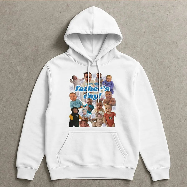 Custom Baby Photo Collage Sweatshirt, First Father's Day Hoodie, New Dad Hooded Sweater, First Time Dad Christmas Present fro