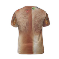 Ugly Xmas Sweater Graphic Shirt, Humorous Hairy Chest Christmas T-Shirt, Holiday Gag Present Tee, Novelty Party Chest Hair Shirt, Mens Xmas Present