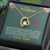 Forever Love Heart Necklace, Daughter Necklace from Dad, Cubic Zirconia Pendant Necklace, Daughter Christmas Present, Birthday Present for Her