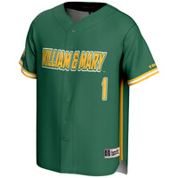 #1 William & Mary Tribe Lightweight Baseball Fashion Jersey - Green