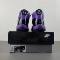 Retro High Top Sneakers, Black Purple Colorway, Leather Footwear, Lace Up Design, Casual Gift for Sneaker Fans