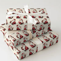 Vintage Santa Gift Wrap, Santa Wine Christmas Wrapping Paper, Humorous Holiday Wine Lover Wrapping Paper, Retro Xmas Drinking Wrapping Paper