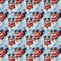 Winter Sweater Dog Gift Wrap, Australian Shepherd Wrapping Paper, Festive Dog Lover Wrapping Paper Roll, Christmas Present Wrap