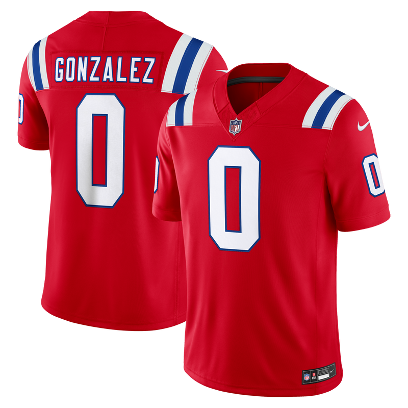 New England Patriots Christian Gonzalez Red Alternate Stitched Limited Jersey