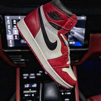 Distressed Sneakers, Red White Black Colorway, Lace Up Design, Distressed Finish, Casual Gift for Sneaker Fans