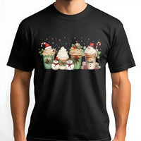 Festive Holiday Coffee Shirt, Snowman Latte Christmas Coffee T-Shirt, Adorable Winter Graphic Coffee Tee, Seasonal Xmas Present for Coffee Lovers