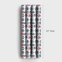 Dumbbell Gym Gift Wrap, Weightlifting Santa Wrapping Paper, Fitness Christmas Wrapping Paper, Lifter Present Paper