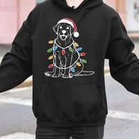 Santa Hat Lab Dog Sweatshirt, Labrador Christmas Hoodie, Adorable Xmas Dog Graphic Hoodie, Festive Holiday Pullover Hoodie, Dog Lover Present