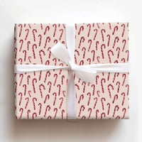 Watercolor Christmas Gift Wrap, Candy Cane Wrapping Paper, Festive Holiday Wrapping Paper, Red White Candy Cane Gift Wrapping Paper
