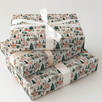 Snowy Town Scene Gift Wrap, Watercolor Christmas Village Wrapping Paper, Whimsical Holiday Winter Wrapping Paper, Festive Gift Wrap Roll