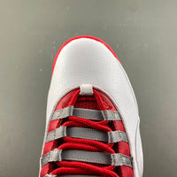 Retro High Top Sneakers, White Red Gray Colorway, Lace Up Design, Casual Gift for Sneaker Fans