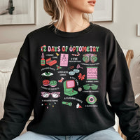 Eye Doctor Christmas Sweatshirt, 12 Days of Optometry Sweatshirt, Optician Holiday Crewneck, Eye Care Xmas Sweater, Optometrist Sweatshirt