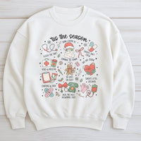 Humorous Medical Holiday Icons Crewneck, Nurse Christmas Sweatshirt, RN Hospital Staff Xmas Sweater, Healthcare Worker Holiday Pullover