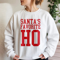 Humorous Christmas Party Sweatshirt, Santa's Favorite Ho Sweatshirt, Naughty Holiday Sweater, Retro Xmas Crewneck Sweatshirt, Humorous Xmas Present