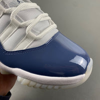 Low Top Sneakers, Navy Blue White Colorway, Lace Up Design, Casual Gift for Sneaker Fans