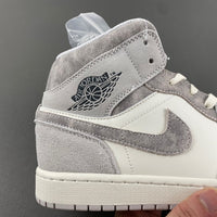 Mid Top Sneakers, White Gray Colorway, Lace Up Design, Casual Gift for Sneaker Fans
