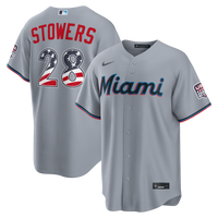 Fourth of July Miami Marlins Kyle Stowers Gray USA 250 Stadium Jersey