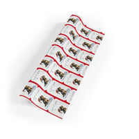Santa Hat Puppy Gift Wrap, Dachshund Christmas Wrapping Paper, Weiner Dog Holiday Present Paper, Festive Dog Lover Christmas Wrap Paper