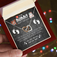 Pregnant Wife Christmas Jewelry, Expecting Mom Interlocking Hearts Necklace, Baby to Mommy Heart Necklace, New Mom Heart Pendant Necklace